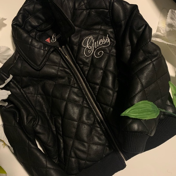 🔥FLASH SALE🔥GUESS Toddler Pleated Leather Jacket - Picture 1 of 8